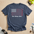 Eat. Sleep. Golf. USA Flag T-Shirt