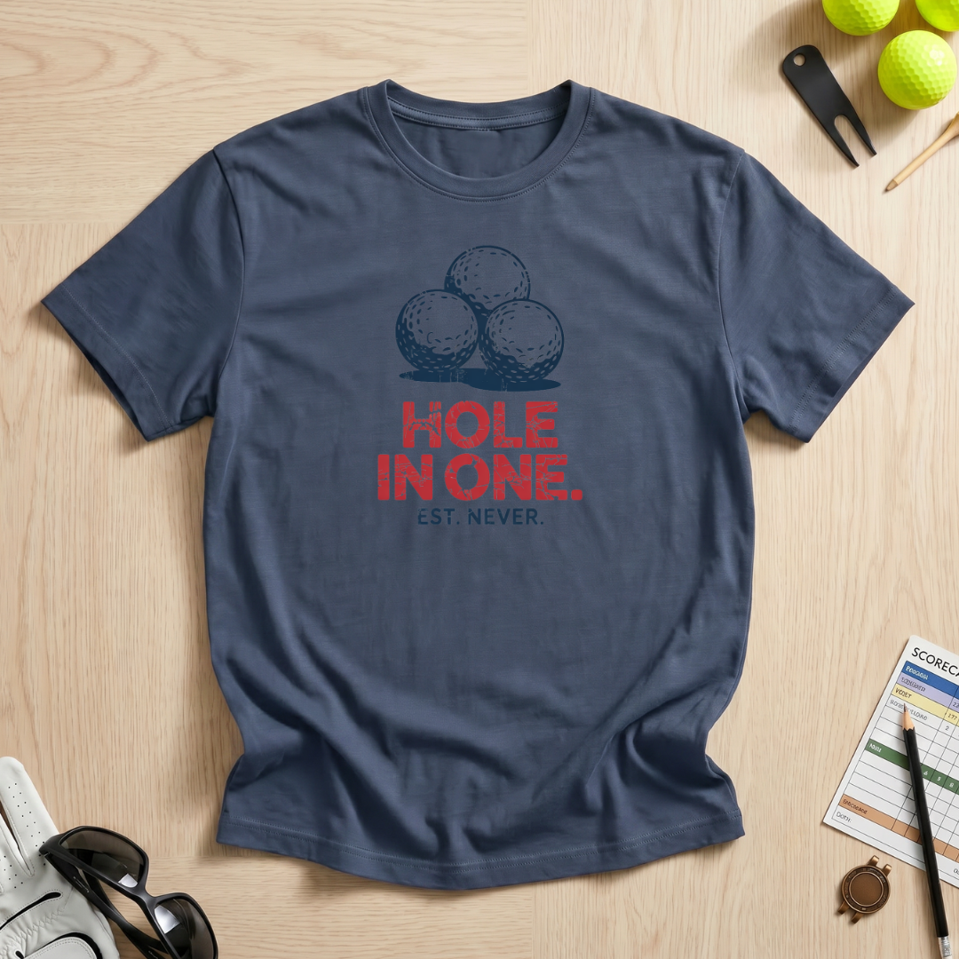 Hole In One Est. Never Golf T-Shirt