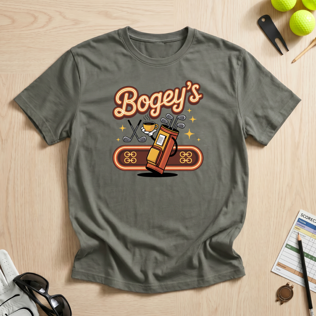 Bogey's Golf Club Neon Sign T-Shirt