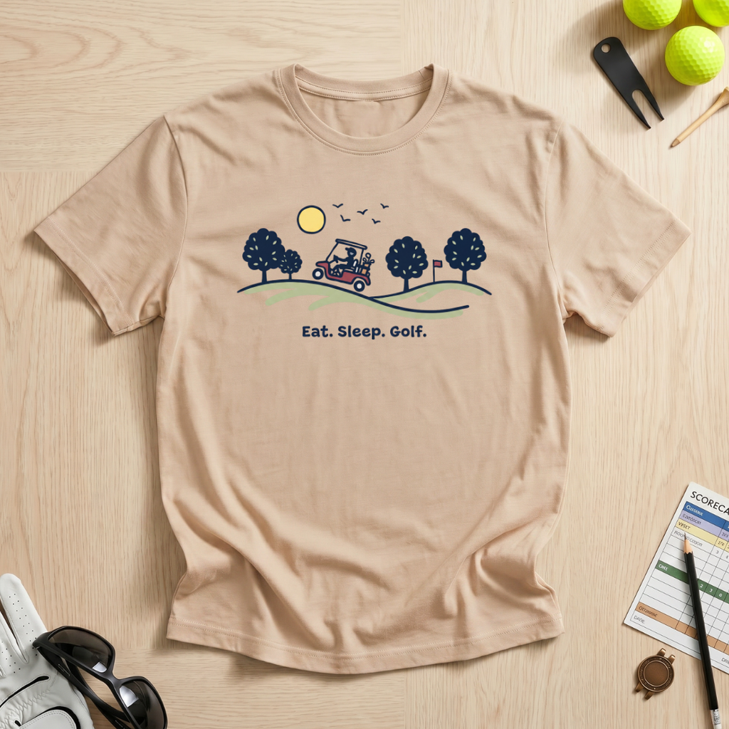 Eat Sleep Golf Sketch T-Shirt