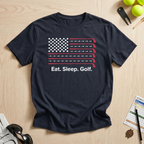 Eat. Sleep. Golf. USA Flag T-Shirt