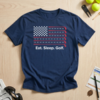 Eat. Sleep. Golf. USA Flag T-Shirt