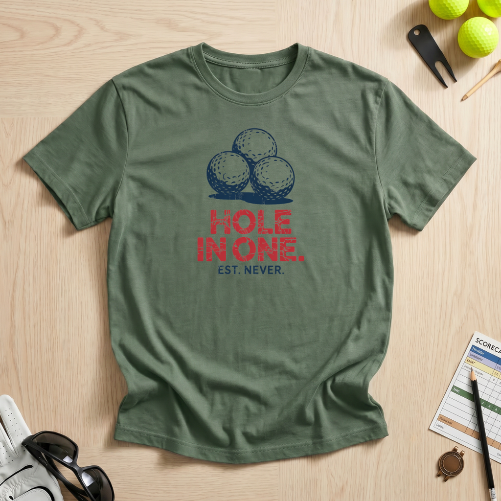 Hole In One Est. Never Golf T-Shirt