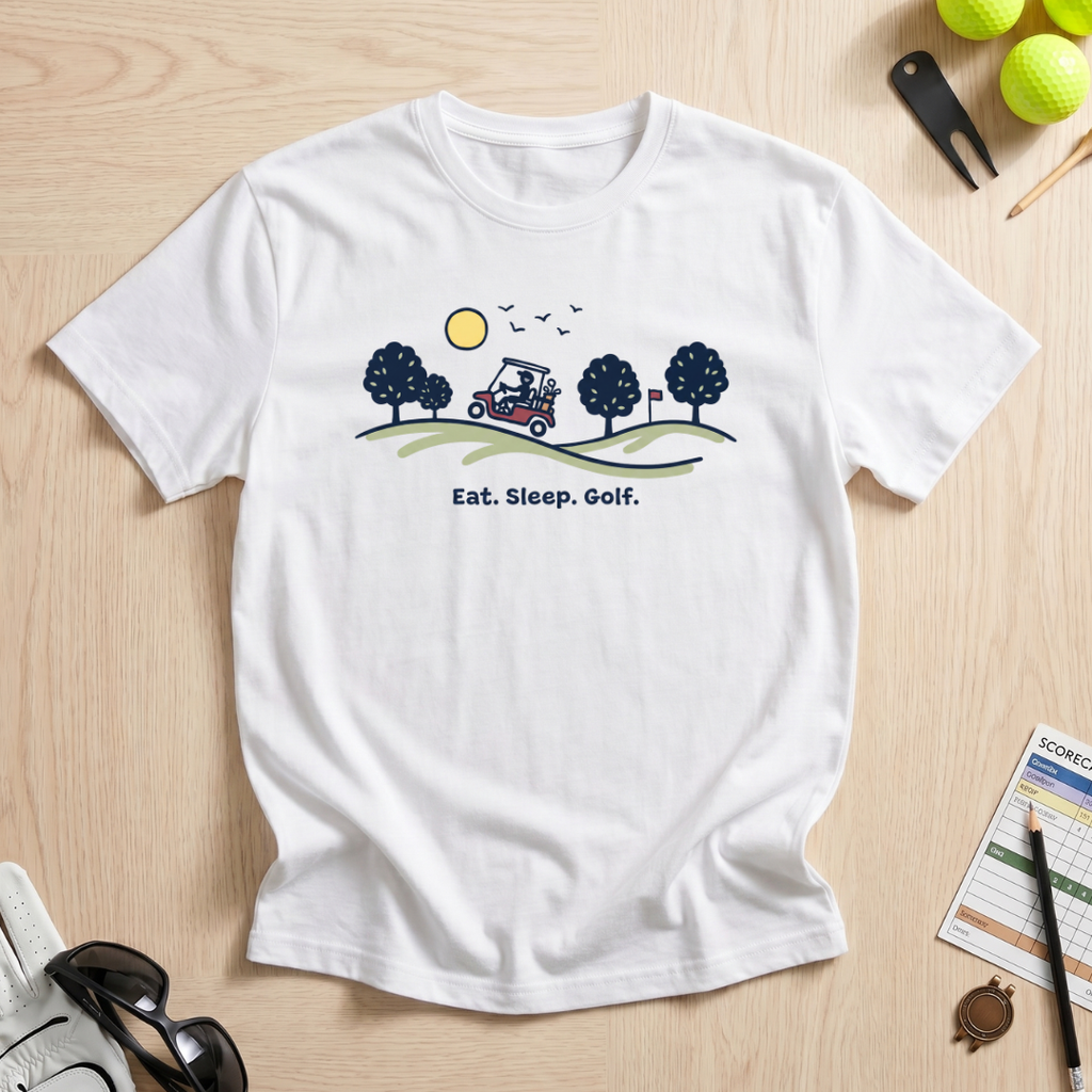 Eat Sleep Golf Sketch T-Shirt