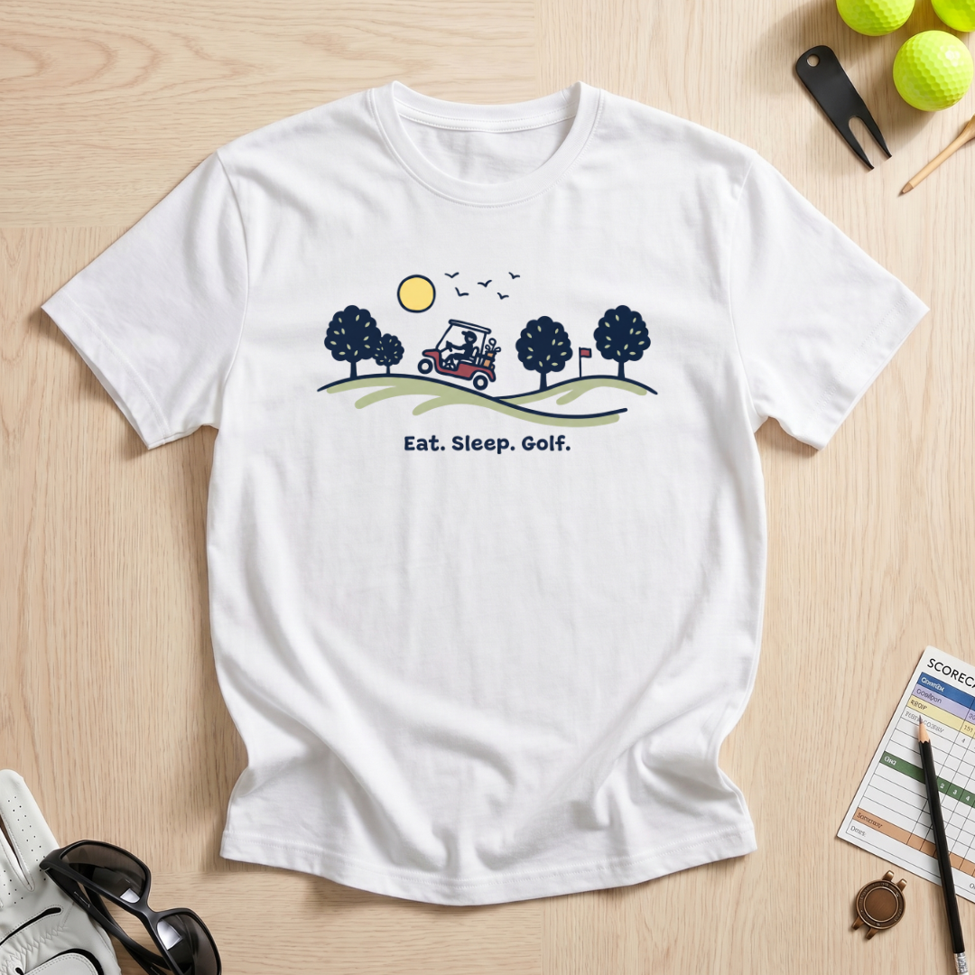 Eat Sleep Golf Sketch T-Shirt