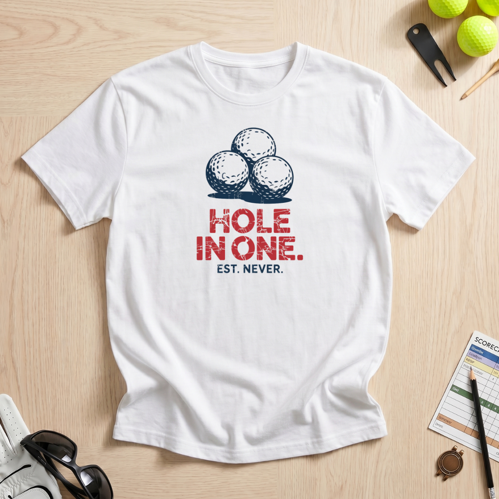 Hole In One Est. Never Golf T-Shirt